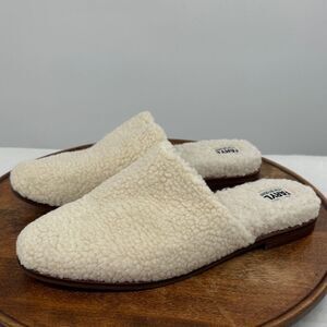Faryl Shoes Wm 12 Clog Shearling White Mule Faryl Robin Hard Sole Fuzzy Faux Fur